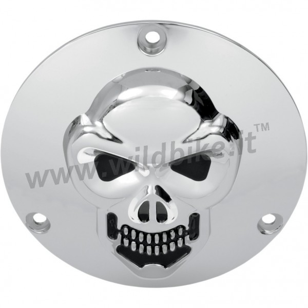 CLUTCH DERBY COVER SKULL 3D CHROME FOR HARLEY DAVIDSON TWIN CAM '77-'99