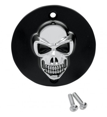 POINT COVER WITH 3D CHROME/BLACK SKULL FOR HARLEY DAVIDSON TWIN CAM '77-'99