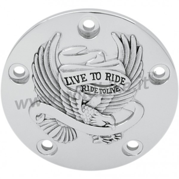 POINT COVER "LIVE TO RIDE" CHROME PER HARLEY BIG TWIN