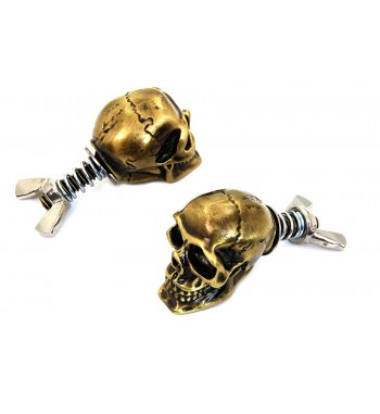 LICENSE PLATE BOLTS NUTS SKULL GOLD CUSTOM MOTORCYCLE AND HARLEY