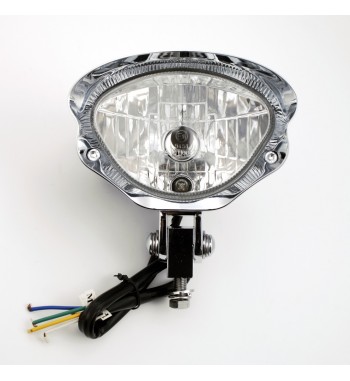 HEADLIGHT GLOW STYLE CHROME 5 3/4" 145 MM FOR MOTORCYCLES AND HARLEY DAVIDSON