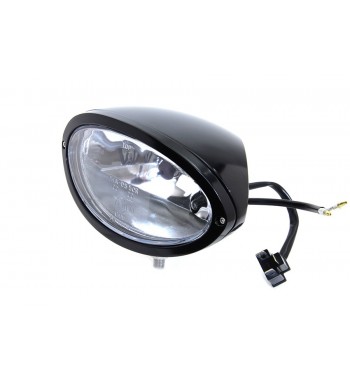 HEADLAMP OVAL STYLE BLACK FOR MOTORCYCLES AND HARLEY DAVIDSON