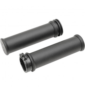 KIT BLACK GRIPS WITH THROTTLE CONTROL FROM 1" 25 MM. FOR MOTORCYCLE HANDLEBAR
