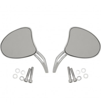 MIRRORS TAPERED CHROME WITH SHORT SLOTTED STEMS FOR HARLEY DAVIDSON