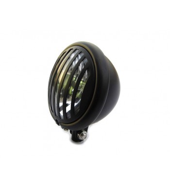 HEADLIGHT FLAT BLACK CAGE 5.75" 145 MM  FOR CUSTOM MOTORCYCLE AND HARLEY DAVIDSON