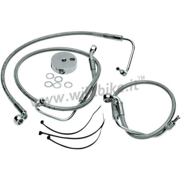CABLE STANDARD STAINLESS STEEL LINE KITS FRONT BRAKE DUAL DISC HARLEY DAVIDSON FLHR ROAD KING '94-'06