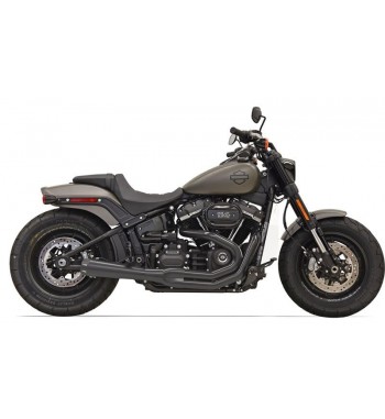 EXHAUST 2-INTO-1 SYSTEMS BASSANI ROAD RAGE III BLACK FOR HARLEY DAVIDSON SOFTAIL FXFB M8 FAT BOB 2017-2018