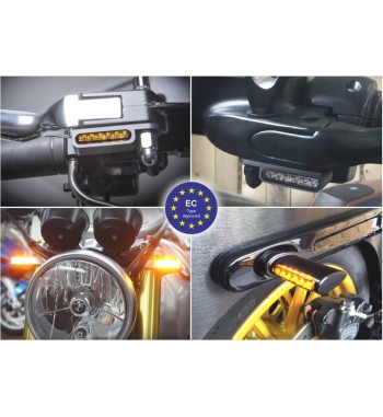 REAR MINI BLACKS TURN SIGNALS LED ALL IN ONE EU APPROVED FOR HARLEY DAVIDSON XL SPORTSTER '96-'13