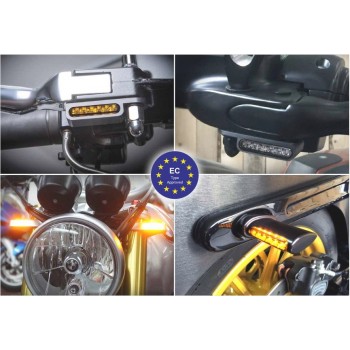 REAR MINI BLACKS TURN SIGNALS LED ALL IN ONE EU APPROVED FOR HARLEY DAVIDSON XL SPORTSTER '96-'13