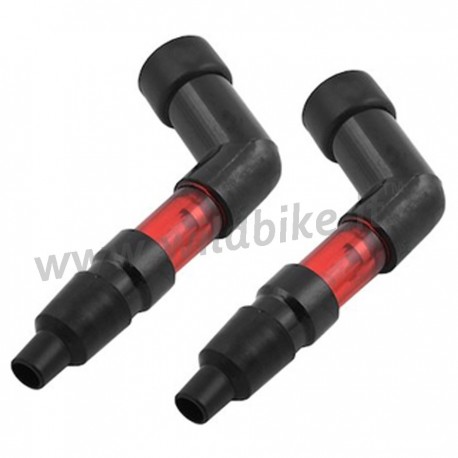 SPARKIES SPARK PLUG COVERS FLASH RED LIGHT 120° FOR MOTORCYCLE CUSTOM AND HARLEY DAVIDSON