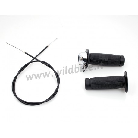 KIT BLACK GRIPS WITH THROTTLE CONTROL FROM 7/8 "22 MM. FOR MOTORCYCLE HANDLEBAR