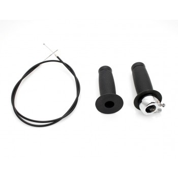 KIT POIGNEES NOIR AVEC COMMANDE DES GAZ DE 7/8 "22 MM. POUR MOTOCYCLETTE GUIDON