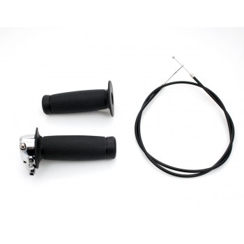 KIT BLACK GRIPS WITH THROTTLE CONTROL FROM 7/8 "22 MM. FOR MOTORCYCLE HANDLEBAR