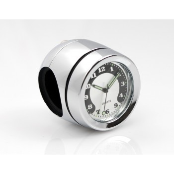 orologio termometro in metallo cromato da manubrio moto 22-25 amas