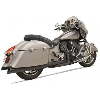 COMPLETE EXHAUSTS SYSTEM BASSANI 4" TRUE DUALS BLACK FOR INDIAN CHIEFTAIN/ROADMASTER '14-'18
