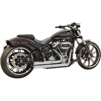 EXHAUST SYSTEM BASSANI PRO STREET TURN-OUT 2INTO2 CHROME HARLEY DAVIDSON SOFTAIL M-EIGHT 18-23