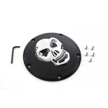 DERBY COVER SKULL DELUXE BLACK/CHROME HARLEY DAVIDSON BIG TWIN/TWIN CAM '99 -'17