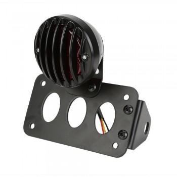 BLACK SUPPORT SIDE MOUNT KIT LICENSE PLATE AND PRISON TAIL LIGHT FOR CUSTOM MOTORCYCLE AND HARLEY DAVIDSON