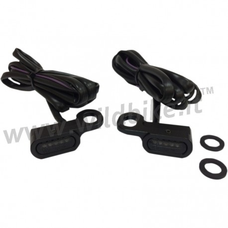 BLACK MINI TURN SIGNALS DRAG LED SMOKED EU APPROVED FOR HANDLEBAR HARLEY DAVIDSON FLT/FLH TOURING '14-'16