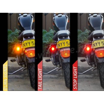 Feu arrière moto LED avec clignotants, 48A CONDUIT 8” flexible de  frein d'arrêt des feux de plaque minéralogique intégrée pour Harley  Davidson moto/vélo/ATV/RV/SUV - Chine Voyant de frein de remorque de queue