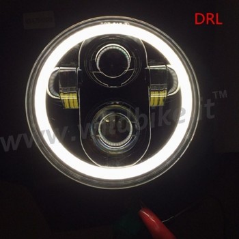 LED Scheinwerfer 5.75 DRL 5-3/4 LED Angel Eye Halo E-Geprüft Für Motorrad