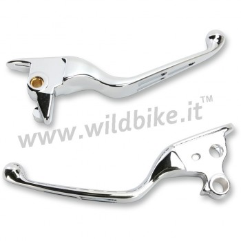 ALUMIMIUM LEVERS SET WIDE BLADE SLOTTED CHROME FOR HARLEY DAVIDSON SOFTAIL M-EIGHT 18-24