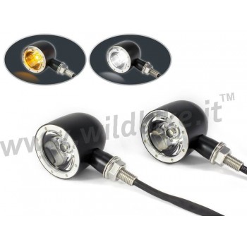 INDICATEURS BULLET AVANT NOIR CREE À LED MULTIFONCTION POUR MOTO CUSTOM ET HARLEY DAVIDSON