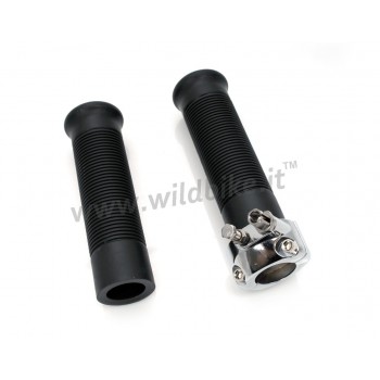 KIT BLACK GRIPS WITH THROTTLE CONTROL FROM 1" 25 MM. FOR MOTORCYCLE HANDLEBAR