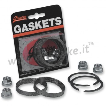EXHAUST PORT GASKET KIT GRAPHITE HEX NUTS FOR PIPES AND MUFFLERS HARLEY DAVIDSON