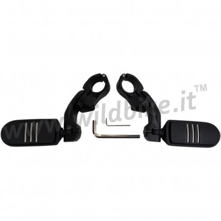 BLACK CUSTOM  2.5" FOOTPEGS FOR ENGINE GUARD 1-1/4" HARLEY DAVIDSON AND MOTORCYCLES