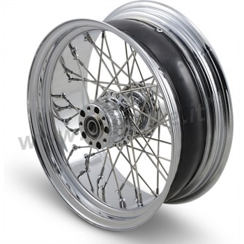 WHEELS REPLACEMENT LACED REAR 40 SPOKES 17" X 6" CHROME FOR HARLEY DAVIDSON FXST SOFTAIL '08-'10
