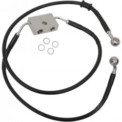 BLACK CABLE WITH ABS STAINLESS STEEL LINE KITS FRONT BRAKE EXT + 10" HARLEY DAVIDSON XL 1200X FORTY EIGHT '14-'19