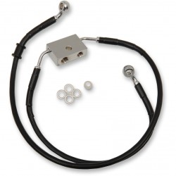 BLACK CABLE WITH ABS STAINLESS STEEL LINE KITS FRONT BRAKE EXT + 12" HARLEY DAVIDSON XL 883N IRON 14-20