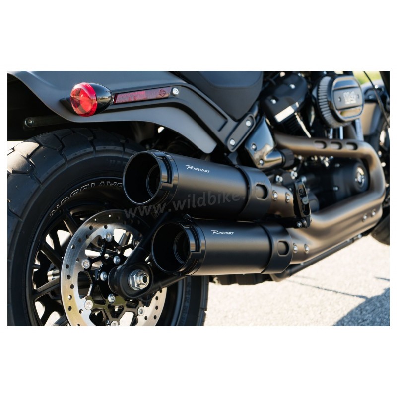 EXHAUST MUFFLERS RINEHART 4.5" EU APPROVED BLACK HARLEY DAVIDSON SOFTAIL FXFB FAT BOB MEIGHT