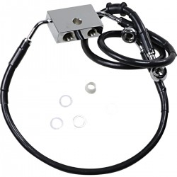 BLACK CABLE WITH ABS STAINLESS STEEL LINE KITS FRONT BRAKE EXT + 6" HARLEY DAVIDSON XL 1200X FORTY EIGHT 14-20