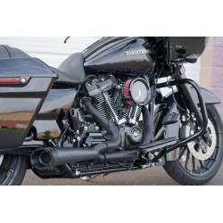 EXHAUST 2-INTO-1 TBR SHORTY TURN-OUT BLACK HARLEY DAVIDSON TOURING 17-21