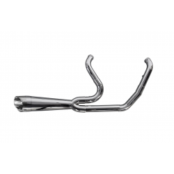 EXHAUST 2-INTO-1 TBR SHORTY TURN-OUT POLISHED HARLEY DAVIDSON TOURING 17-21