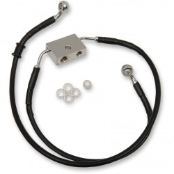 BLACK CABLE WITH ABS STAINLESS STEEL LINE KITS FRONT BRAKE EXT + 12" HARLEY DAVIDSON XL 1200X FORTY EIGHT 14-20
