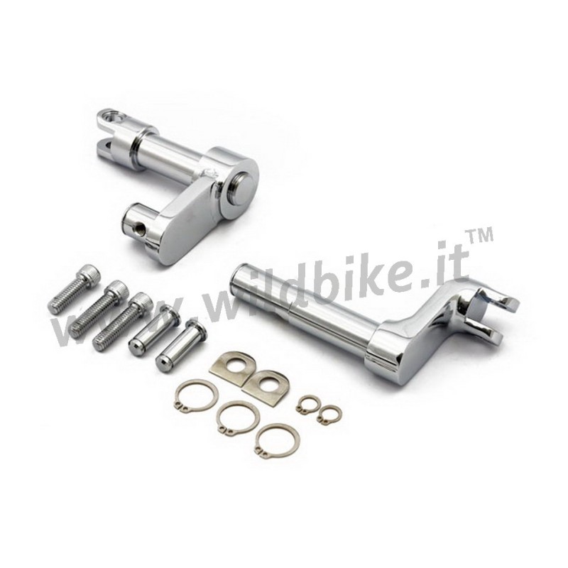 KIT SUPPORT CHROME CONVERSION + 2" REPOSE-PIEDS HARLEY DAVIDSON XL 1200 SPORTSTER 10-20
