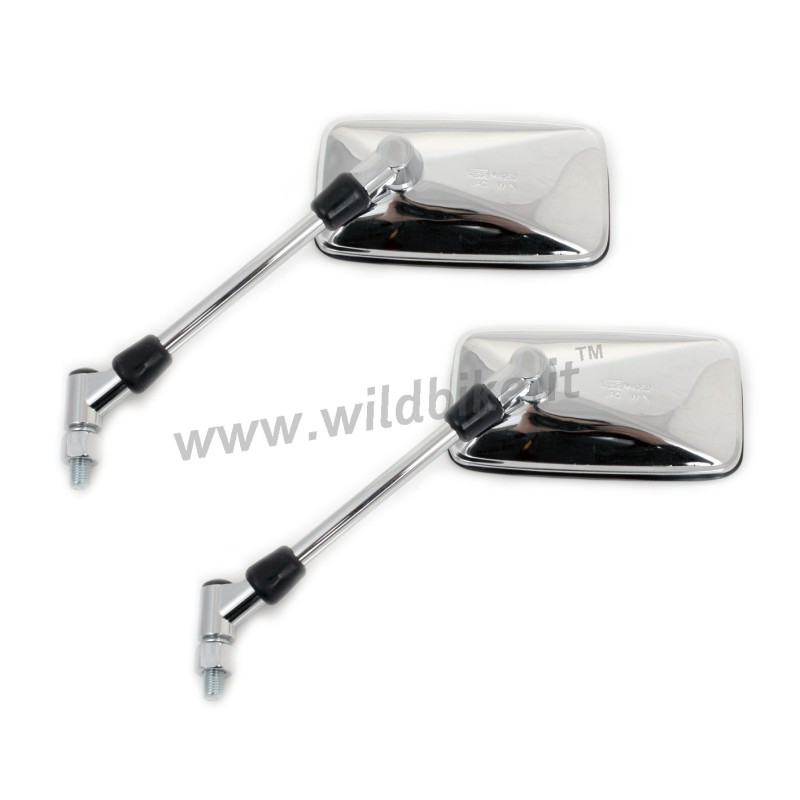 For Suzuki Intruder 800 1400 1800 Chrome Rectangle Motorcycle Rear View  Mirrors