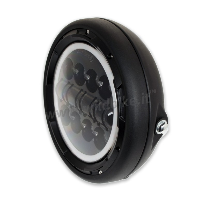 HEADLIGHT SLIM 190 MM MULTI PROJECTOR HALO 10 LED FOR MOTORCYCLE