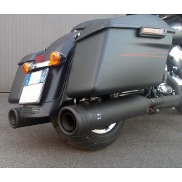 EXHAUSTS MUFFLERS MCJ EDITION 120 ROUND SLIP-ON BLACK EU APPROVED HARLEY DAVIDSON FLH FLT TOURING 17-20