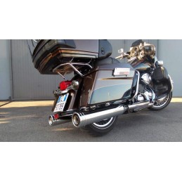 EXHAUSTS MUFFLERS MCJ EDITION 120 ROUND SLIP-ON CHROME EU APPROVED HARLEY DAVIDSON FLH FLT TOURING 21-23
