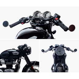 FLAT BLACK HANDLEBAR CLUBMAN 1" 25.4 MM FOR MOTORCYCLE CUSTOM AND HARLEY DAVIDSON