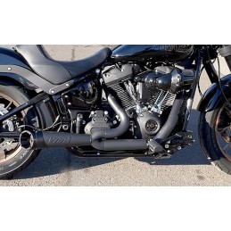 EXHAUST 2-INTO-1 TBR SHORTY TURN-OUT BLACK HARLEY DAVIDSON SOFTAIL M-EIGHT 18-23