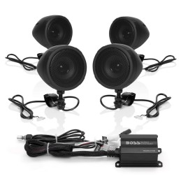 KIT HAUT-PARLEUR STEREO SYSTEM BOSS 3" 4 CH 1000W NOIR MOTORCYCLE AND HARLEY DAVIDSON