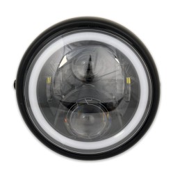 LED-SCHEINWERFER PREMIUM 5.75 REFLECTOR STYLE SCHWARZ FÜR CUSTOM MOTORRAD  UND HARLEY DAVIDSON