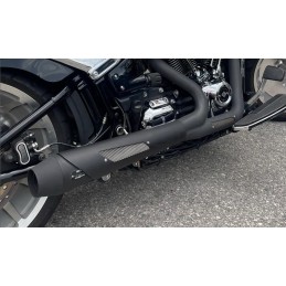 BLACK EXHAUSTS MCJ 2IN1 MEGAPHONE RACE EU APPROVED HARLEY DAVIDSON FXLRS LOW RIDER S 20-24