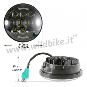 CORPS DE PHARES AVANT À 12 LED EMC EU APPROUVÉ 5.75 SUPERLIGHT NOIR POUR MOTOCYCLETTE