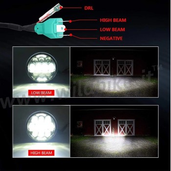 BLACK 12 LED EMC FRONT HEADLIGHT BODY EU APPROVED 5.75 SUPERLIGHT FOR MOTORCYCLE